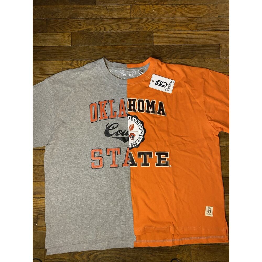 Oklahoma State Cowboys Pressbox Womens 2XL Color Block T Shirt NWT